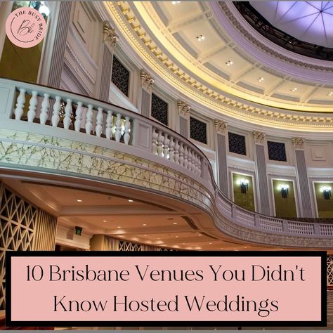 Text reads-"10 Brisbane venues you didn't know hosted weddings". Wedding Venues Brisbane, Brisbane Wedding Venues, Amazing Wedding Venues, Brisbane Wedding, Brisbane River, Brewery Wedding, Intimate Wedding Venues, Gallery Of Modern Art, Brisbane City