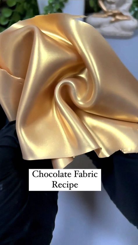 Making edible fabric with chocolate is soo satisfying !! So smooth and glides silkily like satin😍😍 The best part is it tastes like white… | Instagram Cake Decorations With Chocolate, Edible Fabric Recipe, Simple Elegant Cakes, Edible Fabric, Cake Icing Techniques, Illusion Cakes, Chocolate Hacks, Chocolate Satin, Realistic Cakes