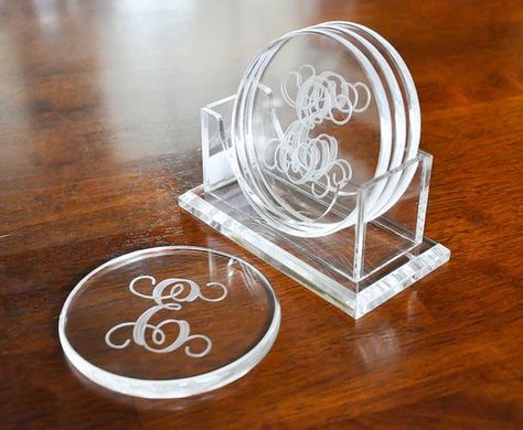 Laser Cut Coaster, Acrylic Coasters, Cnc Router Projects, Router Projects, Routeur Cnc, Laser Projects, Laser Cut Wood Crafts, Laser Engraved Ideas, Glass Engraving