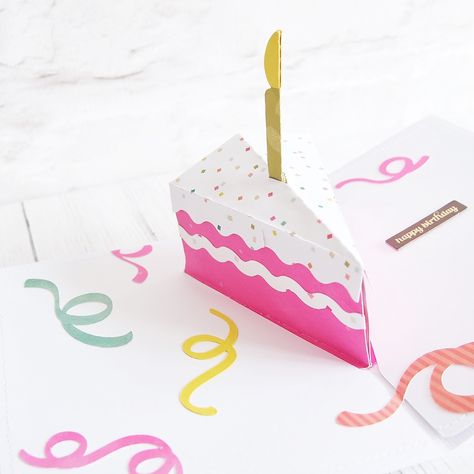 Pop-Up Cards | Pink Paislee Create Birthday Card, Postal Card, Pink Paislee, Stampin Up Project, Pattern Template, Explosion Box, Cake Box, Pop Up Cards, Candy Land