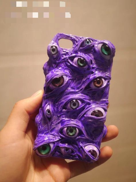 handmade devil eyes case for iPhone and samsung Oizys Goddess, Eye Clay, Devil Eyes, Devil Eye, Clay Diy Projects, Stuff And Thangs, Pottery Crafts, Ceramics Pottery Art, Clay Jewelry Diy