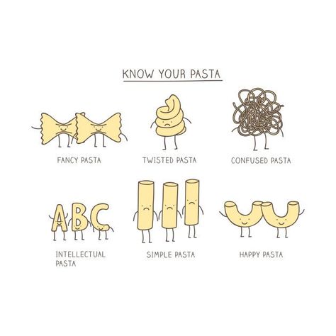 Know your pasta. #food #funny Spaghetti Quotes, Pasta Jokes, Pasta Puns, Funny Illusions, Pasta Art, Keramik Design, In Memes, Butterfly Painting, Funny Puns