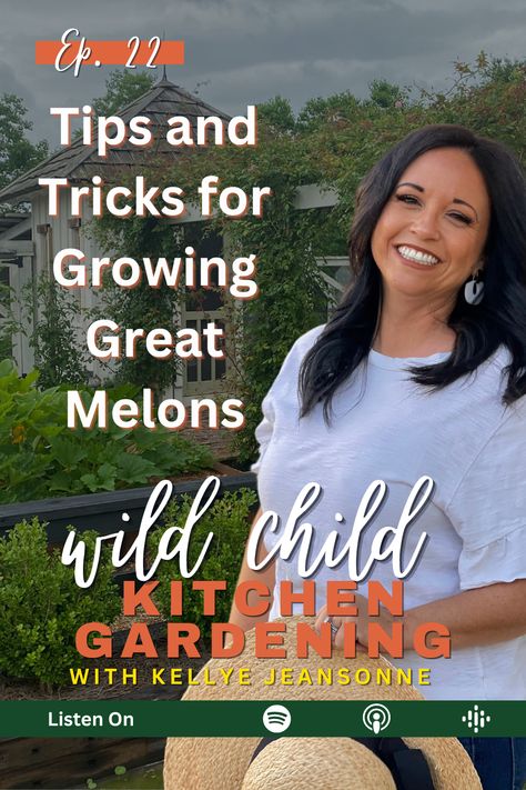 Kellye's new podcast episode about growing melons in zone 9. Available on Spotify Growing Melons, Kitchen Gardening, Children's Garden, Zone 9, Community Garden, Grow Bags, Community Gardening, Garden Layout, Wild Child