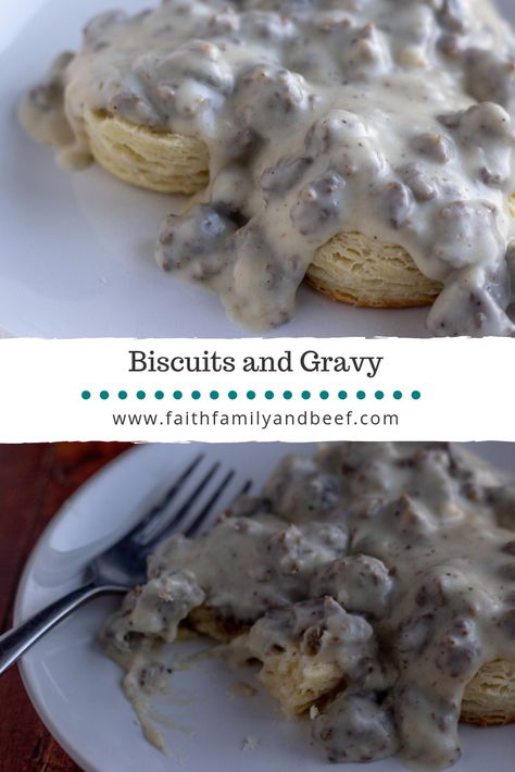 Layered Biscuits, Sausage Biscuits And Gravy, Sausage Biscuits, Slow Sunday, Beef Gravy, My Destiny, Beef Sausage, Gravy Recipe, Biscuits And Gravy