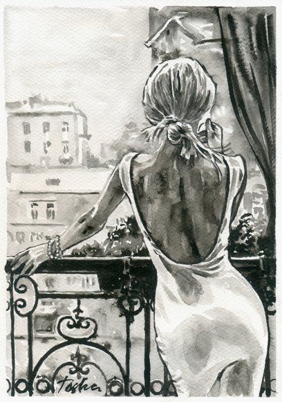 View: "White dress" | Artfinder Woman In A Dress Drawing, Skisser Ideas, Girl Back Drawing, Woman Back Drawing, Female Art Painting, Art Tools Drawing, Dark Art Drawings, Arte Inspo, Art Drawings Sketches Creative