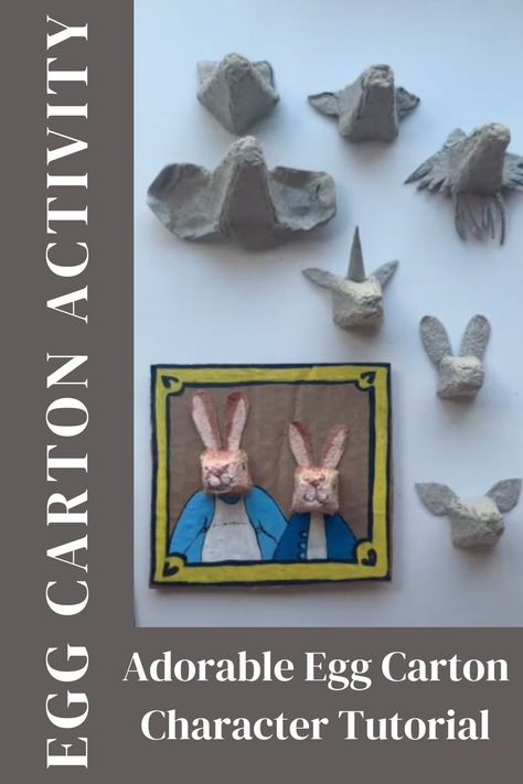 This insanely adorable egg carton animal activity is going to completely melt your heart. From bunnies to unicorns, get ready for a delight! Egg Carton Bunny, Egg Carton Bunny Portrait, Egg Carton Animal Portraits, Egg Carton Portraits, Egg Carton Animals, Egg Carton Art, Art Middle School, How To Make Eggs, 8th Grade Art