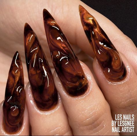 Nail Design Inspiration, Stiletto Nails Designs, Really Cute Nails, Almond Acrylic Nails, Nails Only, Dark Nails, Nail Jewelry, Get Nails, Fire Nails