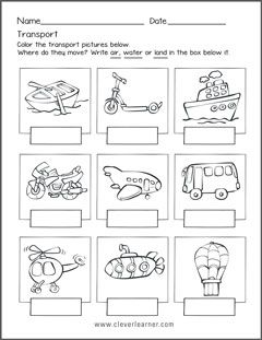 water transport, air transport and land transport worksheets for children Land Air Water Transportation Free Printables, Land Transportation Worksheet, Transport Worksheet For Grade 1, Mode Of Transport Worksheet, Worksheet On Means Of Transport, Transportation Form, Evs Worksheet, Kindergarten Transportation, Water Transport