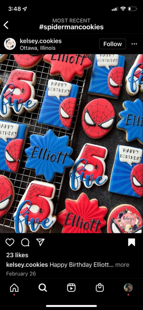 Spider Man Royal Icing Cookies, Spider Man Birthday Cookies, Spiderman Cookies Royal Icing, Spiderman Birthday Cookies, Spider Man Cookies Decorated, Spider-man Cookies, Spidey And His Amazing Friends Cookies, Spiderman Cookies Decorated, Spiderman Sugar Cookies