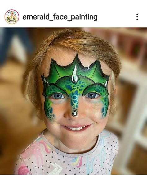 Kids Face Painting Easy, Dinosaur Face Painting, Monster Face Painting, Superhero Face Painting, Dragon Face Painting, Face Painting Ideas For Kids, Animal Face Paintings, Face Painting For Boys, Painting Ideas For Kids