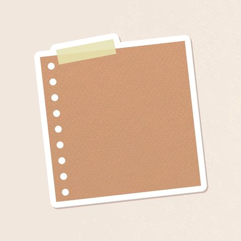 Brown hole punched notepaper journal sticker vector | free image by rawpixel.com / sasi Free Good Notes Templates, Brown Stickers, Brown Notes, Sticker No Background, Notes Aesthetic Template, Note Sticker, Notes Aesthetic, Note Writing Paper, Journal Sticker