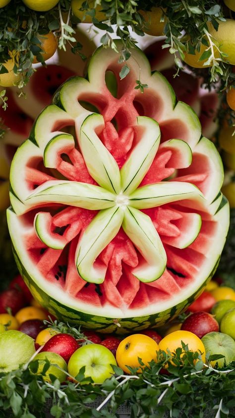 What fruit combination would make the ultimate fruit sculpture? 🍍🍇🍓 #carvedfruit #foodpresentation #garnish #fruitart #creativefood #fooddecor #culinaryart #foodstyling #fruitcarving #foodart Fruit Sculpture, Fruit Sculptures, Fruit Combinations, Fruit Carving, Fruit Art, Culinary Arts, Food Decoration, Food Presentation, Creative Food