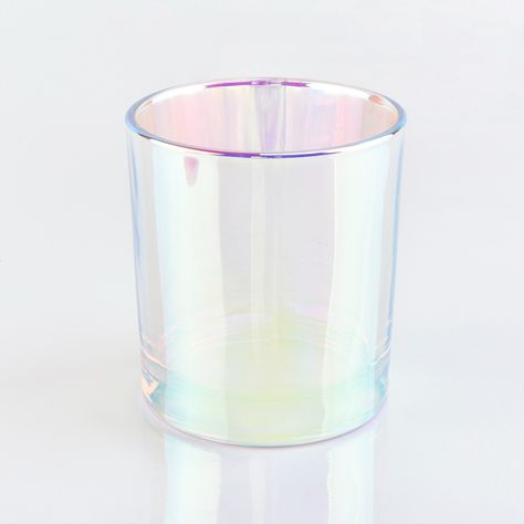 Iridescent Candle, Decorate Shelves, Glass Candle Jars, Cosmetic Packaging Design, Glass Jar Candles, Candle Inspiration, Room Display, Candle Jar, One Candle