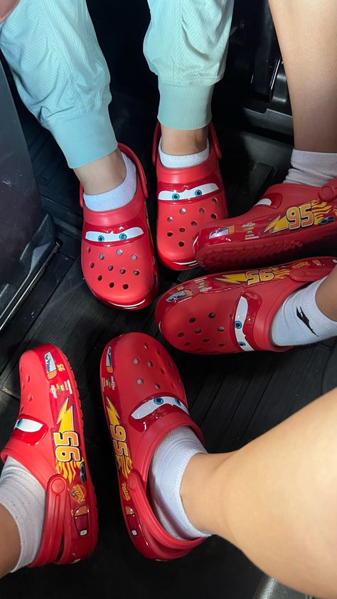 Lighting Mcqueen Crocs, Matching Crocs, Crocs Outfit Men, Lightning Mcqueen Crocs, Pretty Snakes, Crocs Fashion, Gifts For Hubby, Pretty Shoes Sneakers, Mom Pictures