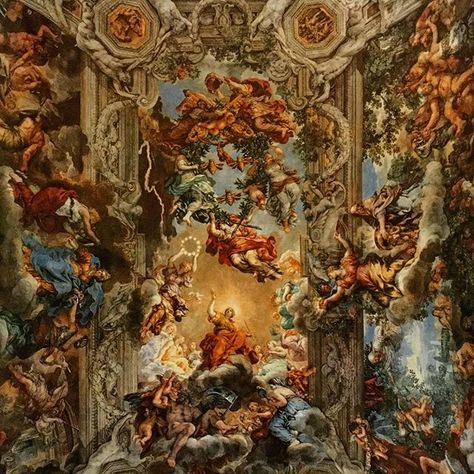 The baroque Rome, the Triumph of Divine Providence, by Pietro da Cortona  #palazzobarberini#pietrodacortona#ceiling#fresco#admirable#baroque#visititalia#magnificent#artists#instaroma#instabeautiful#citylife#capital#palazzo#luxuryhomes#precioso#decorations#museums#culture#magical#marvelous#techo#impressive#travelpics#sueño#wonder#roma#italia Divine Providence, Figurative Kunst, Istoria Artei, Baroque Painting, Italian Baroque, Rennaissance Art, Fotos Goals, Baroque Art, Caravaggio