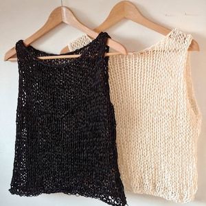 Knit Pattern for the Loosey Goosey Tank Top Easy Knitting - Etsy Australia Knit Tank Top Pattern, Loose Knit Top, Knitted Projects, Knitted Vests, Knit Top Patterns, Crop Top Pattern, Tank Top Pattern, Knitting Sweater, Loose Knit Sweaters