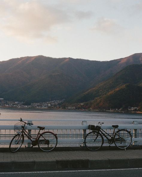 days biking around lake kawaguchiko, basking in the sun and taking in the splendor of mount fuji 🍜🗻 #35mm #portra400 Lake Kawaguchiko, Basking In The Sun, Portra 400, Bike Trips, Mount Fuji, May 27, The Sun, Lake, Bike