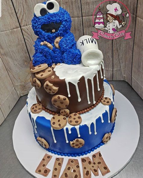 Cookie Monster 3rd Birthday Girl, Diy Cookie Monster Cake, Cookie Monster 2nd Birthday Boy, Cookie Monster Baby Shower Theme, Cookie Monster 1st Birthday Cake, Cookie Monster Treats, Cookie Monster 2nd Birthday, Cookie Monster Baby Shower Ideas, Cookie Monster Party Ideas