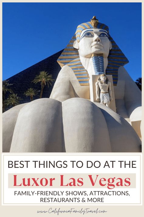 Looking for family-friendly friendly activities for your Vegas vacation? There are a bunch of cool things to do at Luxor Las Vegas. From the Titanic Museum to some great dining locations, see why this unique, ancient Egyptian-themed resort is not to be missed. Luxor Hotel Las Vegas, Las Vegas Activities, Luxor Las Vegas, Vegas Activities, Las Vegas Pool, Vegas Pools, Titanic Museum, Vegas Travel, Las Vegas Resorts