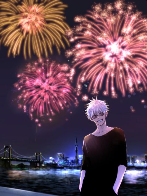 Happy New Year 2021 Gojou Satoru, Anime Boyfriend, Handsome Anime, An Anime, Anime Background, Otaku Anime, 그림 그리기, Jujutsu Kaisen, Anime Love