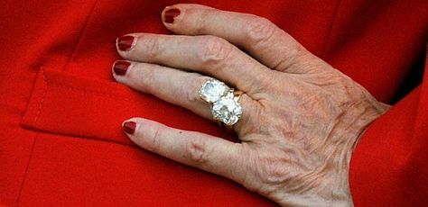 Margrethe II, Queen of Denmark, has not one but TWO huge diamond rings on her engagement stunner. Family Engagement Ring, Huge Diamond Rings, Royal Engagement Rings, Royal Rings, Romantic Rings, Royal Tiaras, Danish Royal Family, Danish Royals, European Royalty