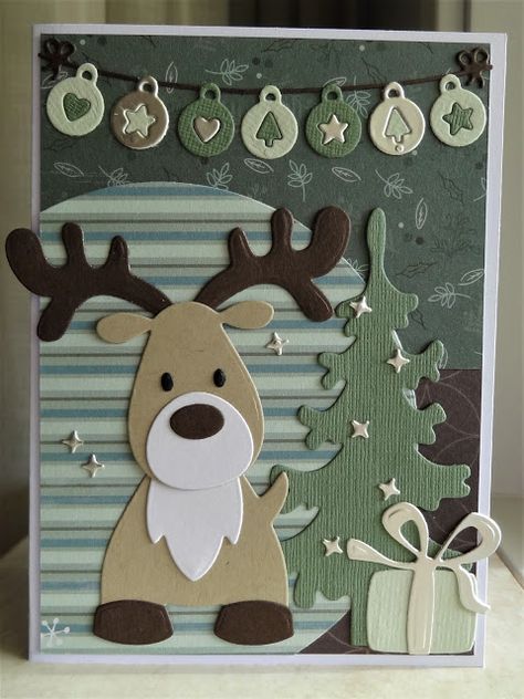 52 weeks to christmas week 45 reminder challenge: hert of rendier Card Diy Ideas, Christmas Card Diy, Christmas Card Wishes, Reindeer Card, Stamped Christmas Cards, Christmas Week, Craft Christmas, Christmas Card Art, Homemade Christmas Cards