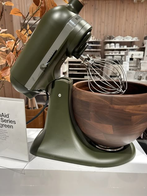 Green Kitchenaid Mixer, Green Kitchenaid, Dark Green Kitchen, Peaceful Home, Kitchen Mixer, Practical Magic, Stand Mixer, Green Kitchen, Wooden Kitchen