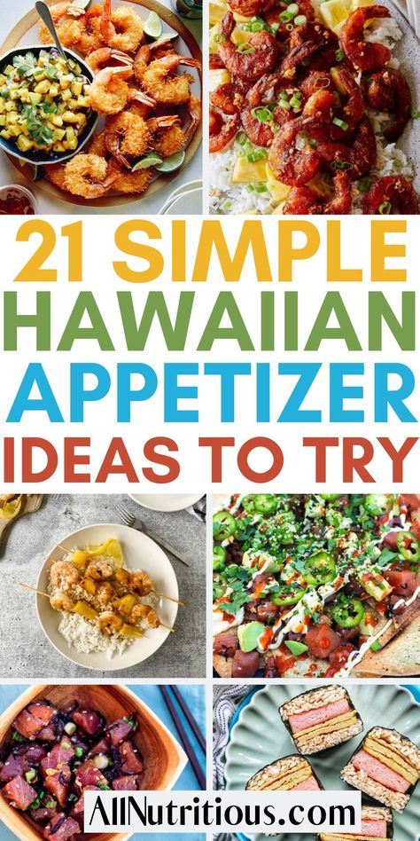 These Hawaiian appetizer ideas will make the best party food. Check out these collection of easy appetizers and potluck recipes to make for your next celebration. Appetizer For Hawaiian Party, Hawaii Party Food Appetizers, Hawaiian Dips Appetizers, Aloha Appetizers, Hawaiian Finger Foods Parties, Tropical Appetizers Finger Foods, Tiki Party Appetizers, Hawaiian Finger Foods, Hawaiian Wedding Food Ideas