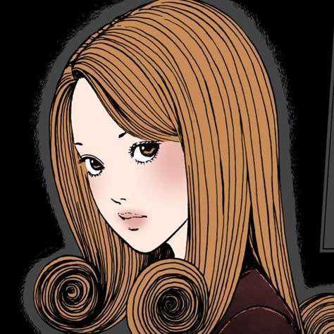 Kirie Goshima Icon, Kirie Pfp, Kirie Junji Ito, Junji Ito Colored, Junji Ito Kirie, Kirie Uzumaki, Junji Ito Icons, Manga Pfp Colored, Junji Ito Pfp