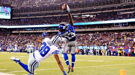 Can the Dallas Cowboys slow Odell Beckham Jr. and Sterling Shepard? - New York Giants Blog- ESPN Odell Beckham Jr Catch, Odell Beckham Jr Lsu, Fantasy Football Funny, Lsu Football, Odell Beckham, Football Tops, Nfl History, Odell Beckham Jr, Beckham Jr