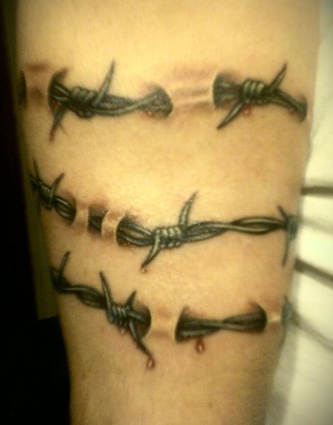 Barbed wire tattoo Realistic Barbed Wire Tattoo, Barbwire Tattoo Stencil, Bard Wire Tattoos, Barbed Wire Underboob Tattoo, Bobwire Tattoos For Women, Barbwire Tattoo Arm, Barbwire Tattoo For Men, Razor Wire Tattoo, Barb Wire Tattoo For Women