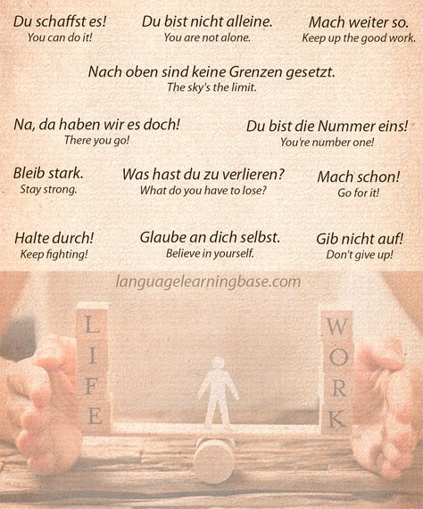 Encouraging German Phrases - learn German,communication,encouraging,vocabulary,german,deutsch German Writing Tattoo, German Sayings Tattoos, German Username Ideas, German Phrases Aesthetic, Pretty German Words, Quotes In German With Translation, German Captions Instagram Translated, German Bio Ideas, German Quotes Wallpaper