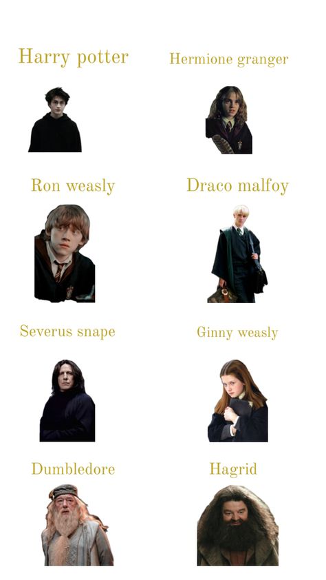 Names on some of the more important characters Characters In Harry Potter, Harry Potter Characters Names, Harry Potter Character, Harry Potter Hermione Granger, Harry Potter Hermione, Severus Snape, Harry Potter Characters, Character Names, Hermione Granger