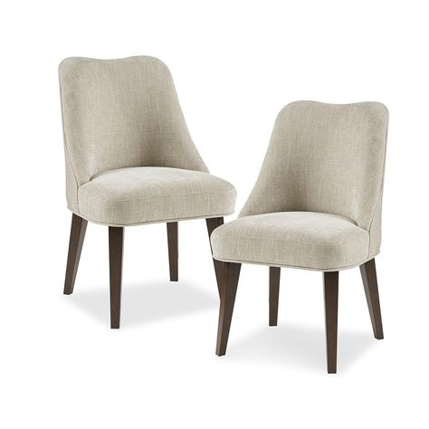 Holls Dining Chair (set of 2) - Martha Stewart | Olliix Beige Dining Chair, Round Back Dining Chairs, Dining Chair Upholstered, Farmhouse Living Room Furniture, Leaf Dining Table, Tiles Backsplash, Living Room Dining Room Combo, Earthy Home, Chairs Office