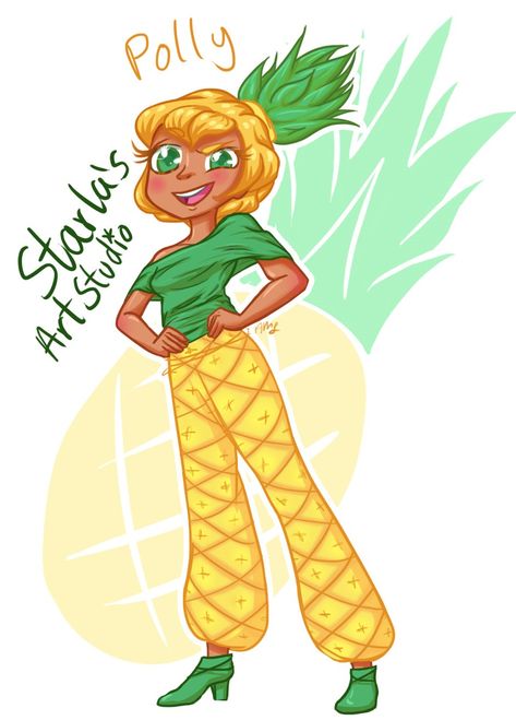 Pineapple Character, A Drawing Of A Girl, Pineapple Drawing, Pineapple Girl, Drawing Of A Girl, Notebook Sketches, Pineapple Dress, Fruits Drawing, Fresh Fashion