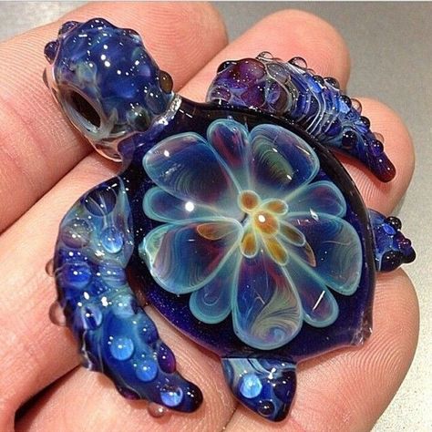 Cute sea turtle glass pendant  By @paulietwofingers _ Also check out our fellow art page @worldofartists Found this loving turtle photo while browsing :) Glass Turtle, Yellow, Glass, Flowers, On Instagram, Blue, Instagram