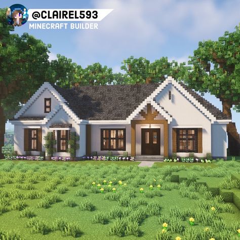 #minecraft #minecraftbuildingideas #minecraftbuild Minecraft Country House, Blue Minecraft House, Minecraft Suburban House, Minecraft Farm House, Big Minecraft Houses, Realistic Minecraft, Minecraft Modern City, Modern Minecraft Houses, Minecraft Mansion