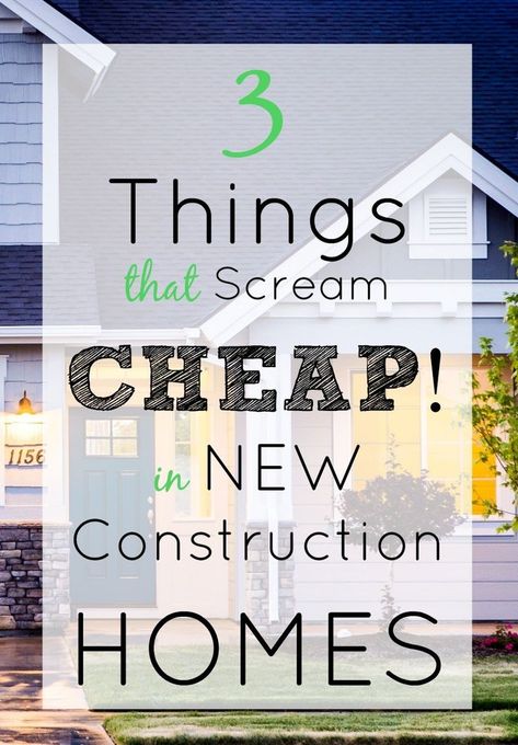 When looking at new construction homes, here are three cheap things you should avoid: builder-grade cabinetry, tub/shower surrounds and hollow core doors. www.maisonmass.com Dream Home Features Ideas, Cleaning New Construction Home, Builder Upgrades You Should Do, Customizing Builder Grade Home, Spec Home Upgrades, Upgrading Builder Grade Home, New Build House Ideas, New Construction Home Ideas, Custom Home Ideas