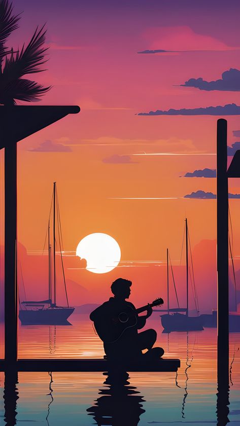 Acoustic Guitar Aesthetic Wallpaper, Aesthetic Guitar Wallpaper, Music Profile Picture, Scenery Portrait, Lofi Wallpaper, Singer Wallpaper, Guitarist Art, Black Flowers Wallpaper, Calm Life