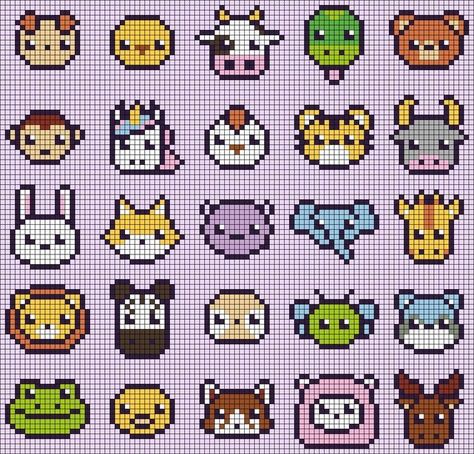 Matching Perler Beads Ideas, Pixel Art Small Cute, Perler Beads Designs Pattern, Pixel Art Stitch, Animal Pixel Art, Pixel Art Mini, Pixel Art Animals, Pixel Pattern Design, Pixel Beads