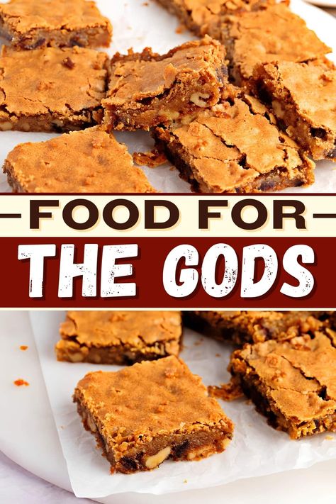 With a name like "Food for the Gods," you know this dessert recipe will be good! And these gooey, date and walnut-filled blondie bars do not disappoint. Caramel Bars Recipe, Best Filipino Recipes, Best Fruitcake, Panlasang Pinoy Recipe, Butterscotch Bars, Blondie Bars, Food For The Gods, Chewy Caramel, Filipino Food Dessert