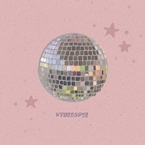 Disco Aesthetic, Autodesk Sketchbook, Ball Aesthetic, Color Me Mine, Ball Drawing, Mirror Ball, Art Diary, Photo Wall Collage, Illustration Digital