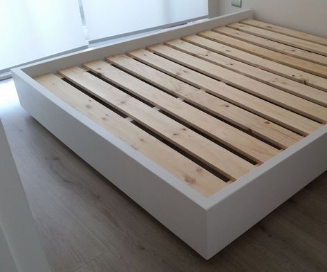 House Hall Design, Minimalist Bed Frame, Bed Designs With Storage, Bed Base Frame, Bed Frame Plans, Simple Bed Designs, Simple Bed Frame, Built In Shelves Living Room, Minimalist Bed