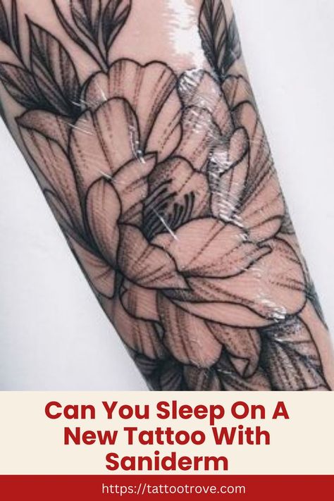 Can You Sleep On A New Tattoo With Saniderm Saniderm Tattoo Healing, Hours Tattoo, Tattoo Aftercare Tips, Tattoo Session, H Tattoo, Healing Tattoo, Tattoo Care, Tattoo Aftercare, New Tattoo