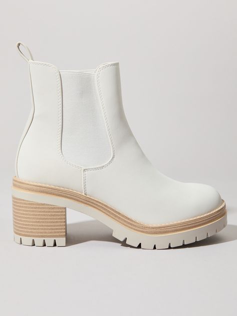 White leather ankle boots