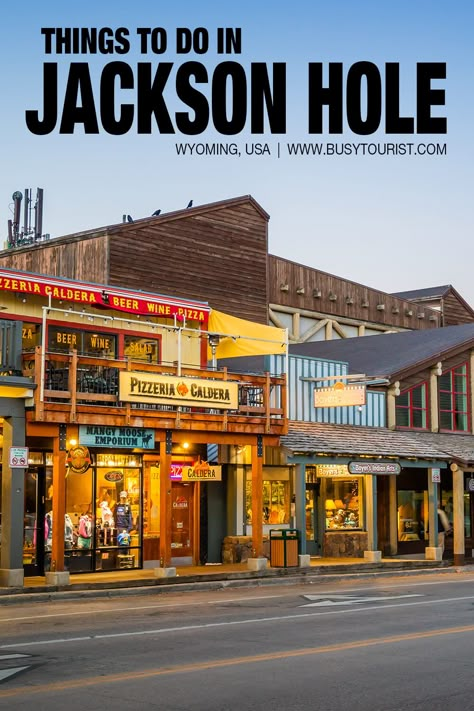 Wondering what to do in Jackson Hole, WY? This travel guide will show you the top attractions, best activities, places to visit & fun things to do in Jackson Hole. Start planning your itinerary & bucket list now! #JacksonHole #JacksonHoleWyoming #thingstodoinJacksonHole #usatravel #usatrip #usaroadtrip #travelusa #ustravel #ustraveldestinations #americatravel #travelamerica #vacationusa #Wyoming Things To Do In Jackson Hole, What To Do In Wyoming, Jackson Hole Wyoming Summer Outfits, Things To Do In Jackson Hole Wyoming, Cody Wyoming Things To Do, Wilson Wyoming, Where To Eat In Jackson Hole, Jackson Hole Wyoming October, Jackson Hole Itinerary