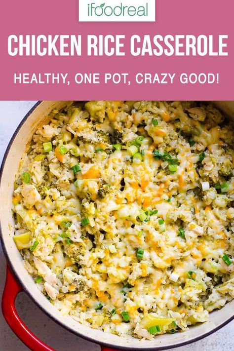 Healthy Chicken And Rice Casserole, Recipe With Brown Rice, Chicken And Rice Casserole Recipe, Chicken Casserole Recipes Healthy, Healthy Chicken Casserole, Healthy Rice Recipes, Rice Broccoli, Food From Scratch, Chicken And Rice Casserole