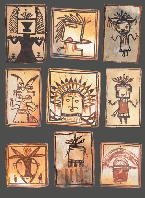 Rare Hopi Tile Collection Hopi Art, Native Drawings, Hopi Tribe, American Indian Pottery, Denver Art, Pueblo Pottery, Indian Pottery, Denver Art Museum, Painted Hats