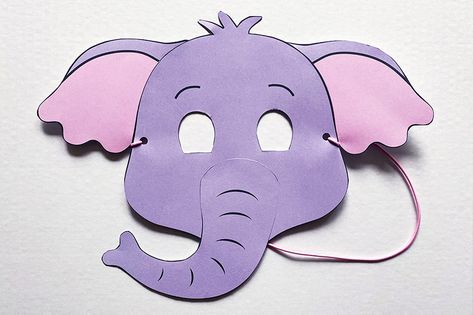 Kids Crafts Masks, Elephant Face Mask, Teddy Bear Sketch, Elephant Mask, Animal Crafts Preschool, Paper Face Mask, Mask Template Printable, Animal Masks For Kids, Elephant Crafts