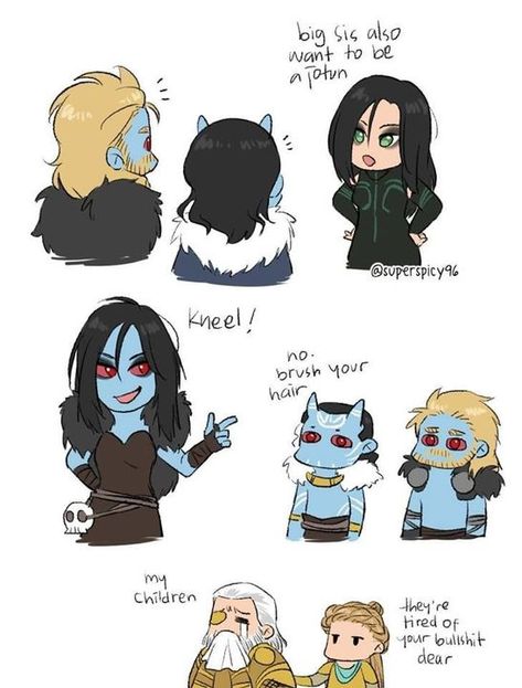 Hela Thor Loki, Marvel Hela, Jotun Loki, Loki Jotun, Hela Thor, Baby Loki, Thor X Loki, Thor Loki, Loki Fanart